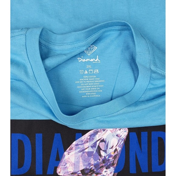 Diamond Supply Co T Shirt 2XL Size / Blue Color / Short Sleeve / Graphic Tee - Picture 4 of 4